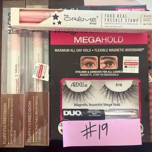 Makeup and Eyelash Set with Pink and Black Packaging